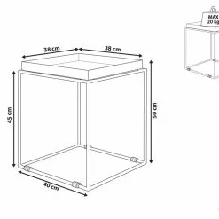 Beliani Mesa De Centro De Metal Negro 38 X 38 Cm SAXON 15 Beliani Mesa De Centro De Metal Negro 38 X 38 Cm SAXON -Sillones Ventas undef src sa picid 815316 type whitesh image