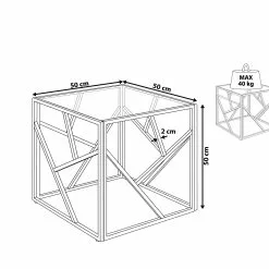 Beliani Mesa Auxiliar De Vidrio Plateado 50 X 50 Cm ORLAND -Sillones Ventas undef src sa picid 815345 type whitesh image scaled