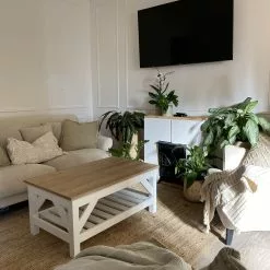 Beliani Mesa De Centro Blanco/madera Clara 100 X 60 Cm SAVANNAH -Sillones Ventas undef src sa picid 818981 type whitesh image scaled