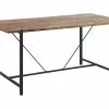 Beliani Mesa De Comedor Madera Oscura/negro 160 X 80 Cm SARITAS