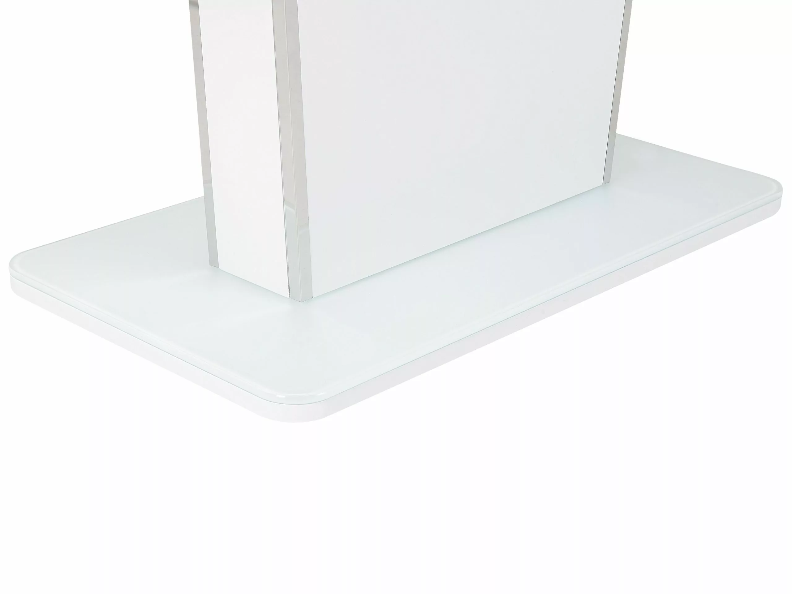 Beliani Mesa De Comedor Extensible Blanco/plateado 160/200 X 90 Cm SUNDS - Imagen 10