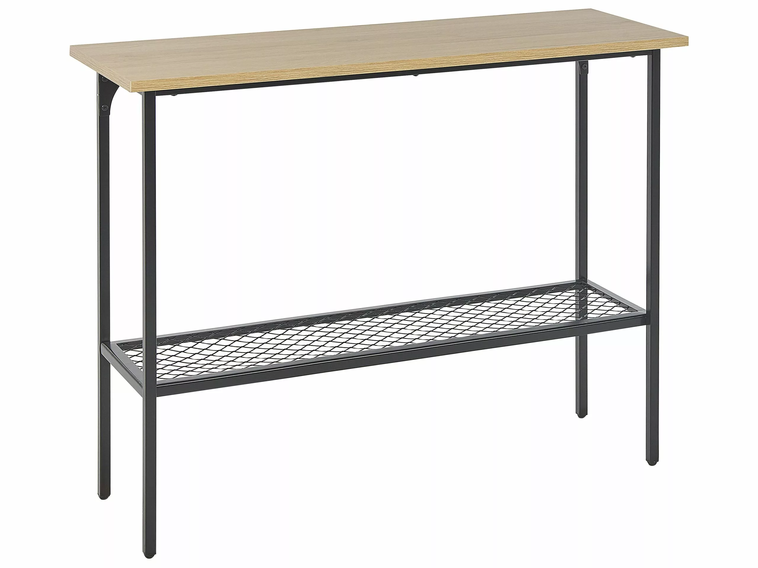 Beliani Consola Madera Clara/negro 100 X 35 Cm DORENA