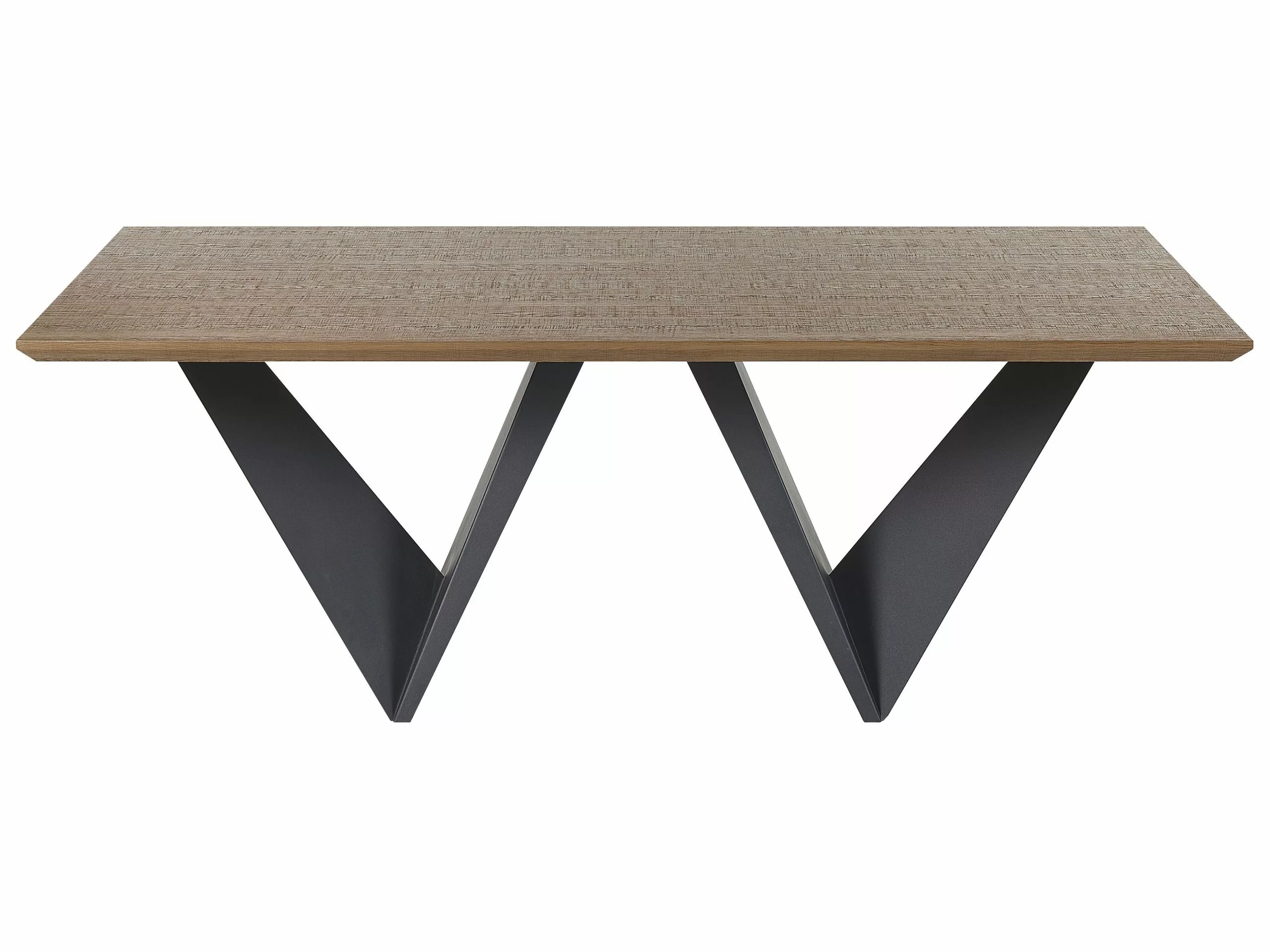 Beliani Mesa De Comedor Madera Oscura/negro 200 X 100 Cm SINTRA 4 Beliani Mesa De Comedor Madera Oscura/negro 200 X 100 Cm SINTRA - Imagen 4