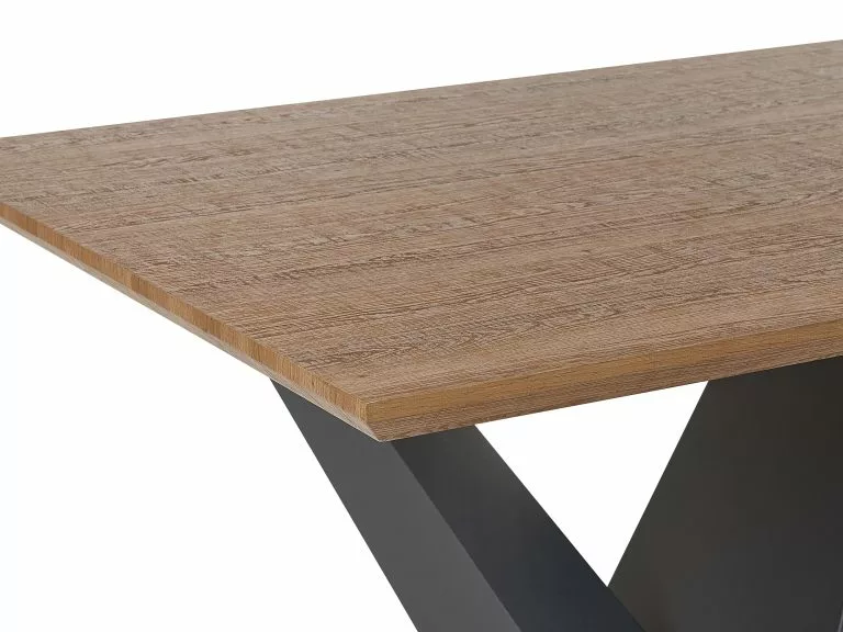 Beliani Mesa De Comedor Madera Oscura/negro 200 X 100 Cm SINTRA 5 Beliani Mesa De Comedor Madera Oscura/negro 200 X 100 Cm SINTRA - Imagen 5