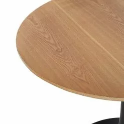 Beliani Mesa De Comedor Madera Clara/negro ⌀ 90 Cm BOCA -Sillones Ventas undef src sa picid 821587 type whitesh image scaled