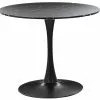 Beliani Mesa De Comedor Negro/mármol ⌀ 90 Cm BOCA