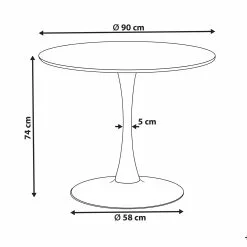 Beliani Mesa De Comedor Negro/mármol ⌀ 90 Cm BOCA -Sillones Ventas undef src sa picid 821600 type whitesh image scaled