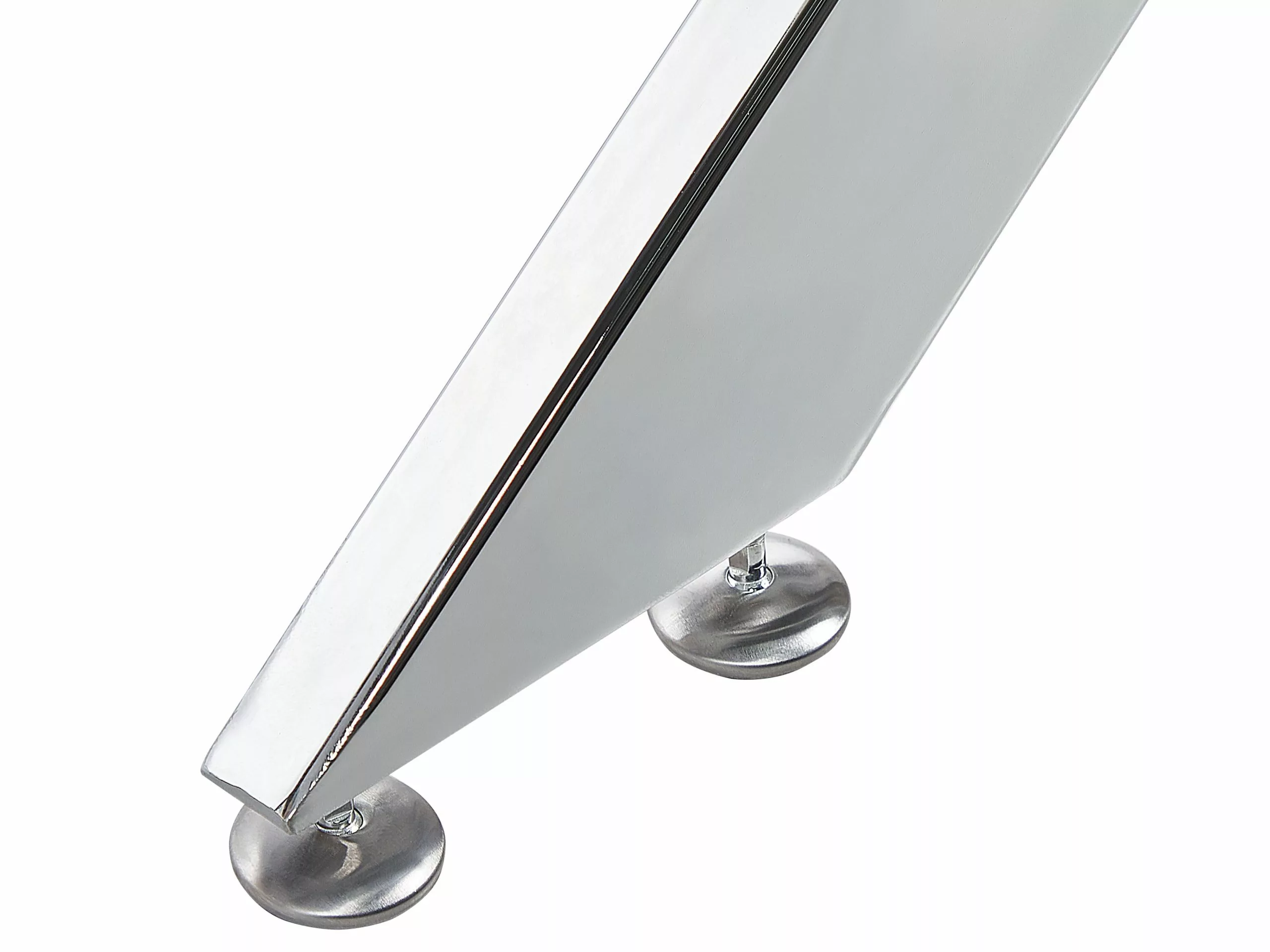 Beliani Mesa De Comedor De Vidrio Templado Plateado 120 X 70 Cm MARAMO - Imagen 5