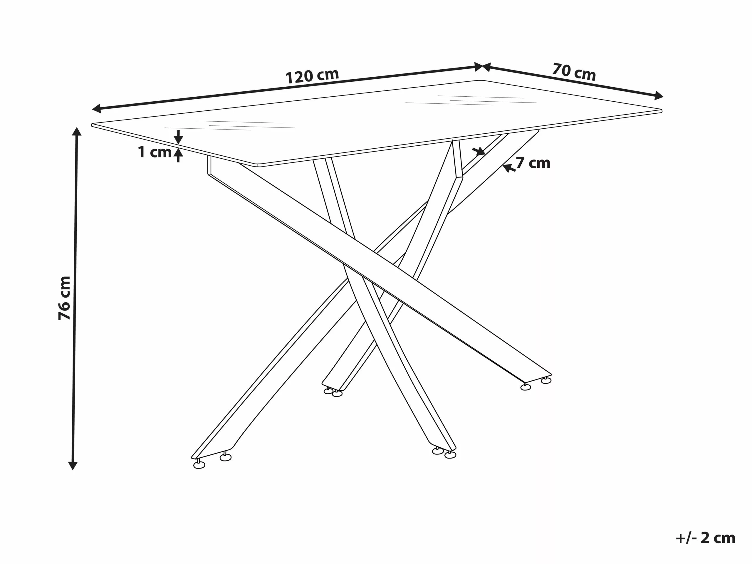 Beliani Mesa De Comedor De Vidrio Templado Plateado 120 X 70 Cm MARAMO - Imagen 6