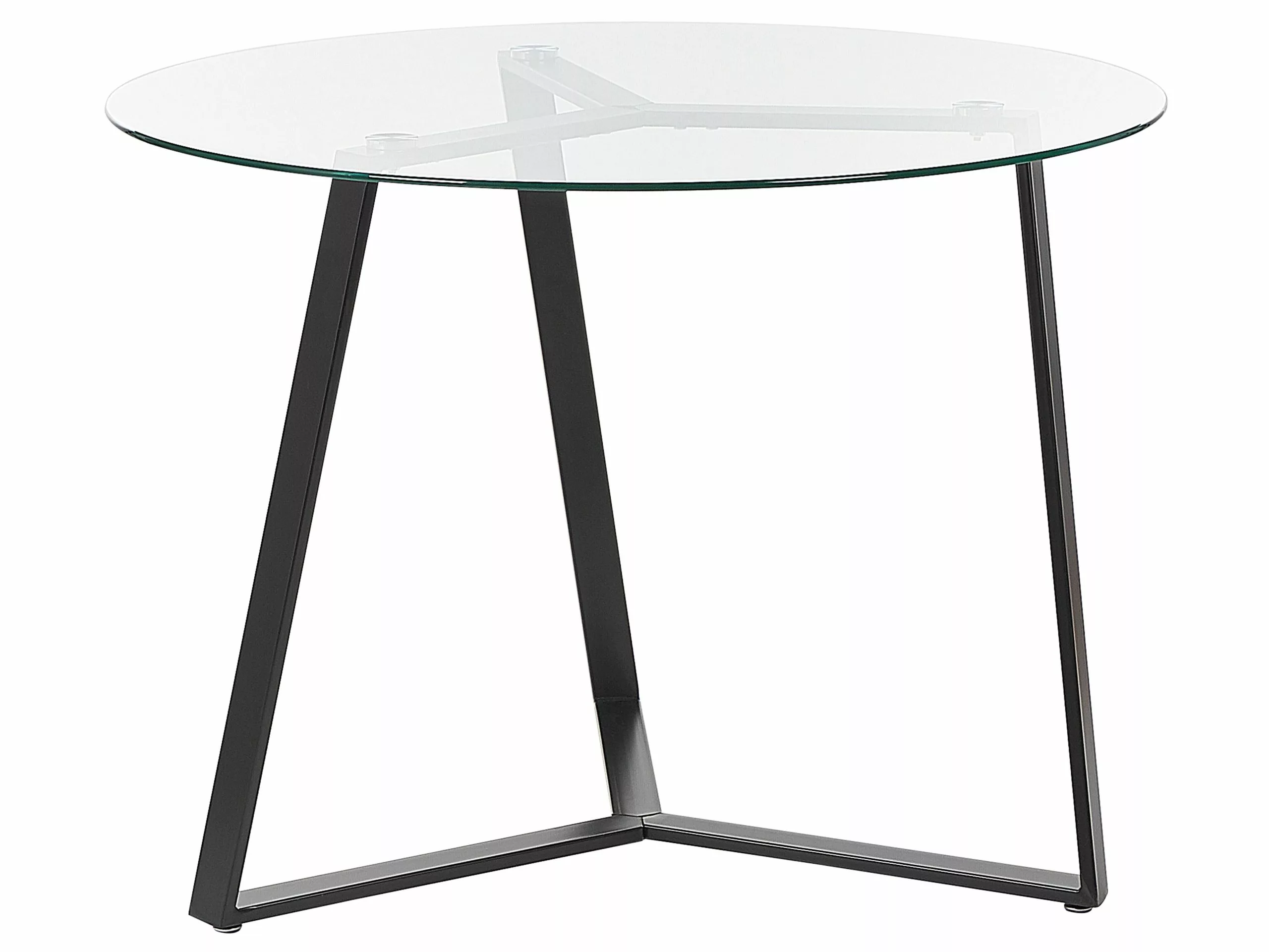 Beliani Mesa De Comedor De Vidrio Templado Negro ⌀ 100 Cm KEBRI - Imagen 3