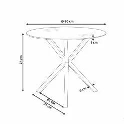 Beliani Mesa De Comedor De Vidrio Templado Dorado ⌀ 90 Cm SAVONI 9 Beliani Mesa De Comedor De Vidrio Templado Dorado ⌀ 90 Cm SAVONI -Sillones Ventas undef src sa picid 821726 type whitesh image scaled
