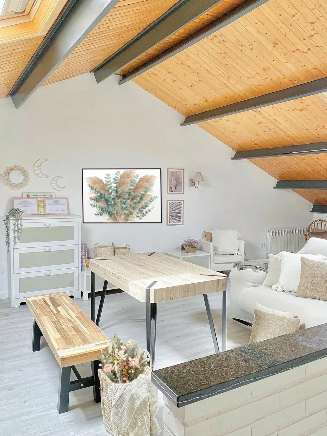 Beliani Mesa De Comedor Madera Clara/negro 130 X 80 Cm CAMBELL 3 Beliani Mesa De Comedor Madera Clara/negro 130 X 80 Cm CAMBELL - Imagen 3