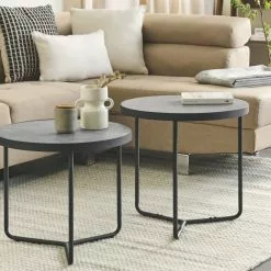 Beliani Mesa Auxiliar Gris/negro 45 Cm MELODY 10 Beliani Mesa Auxiliar Gris/negro 45 Cm MELODY -Sillones Ventas undef src sa picid 823450 type whitesh image scaled