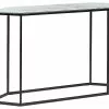 Beliani Consola De Vidrio Templado Blanco/negro 120 X 35 Cm PERRIN