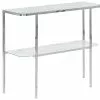 Beliani Consola De Vidrio Templado Blanco/plateado 100 X 35 Cm CALVERT