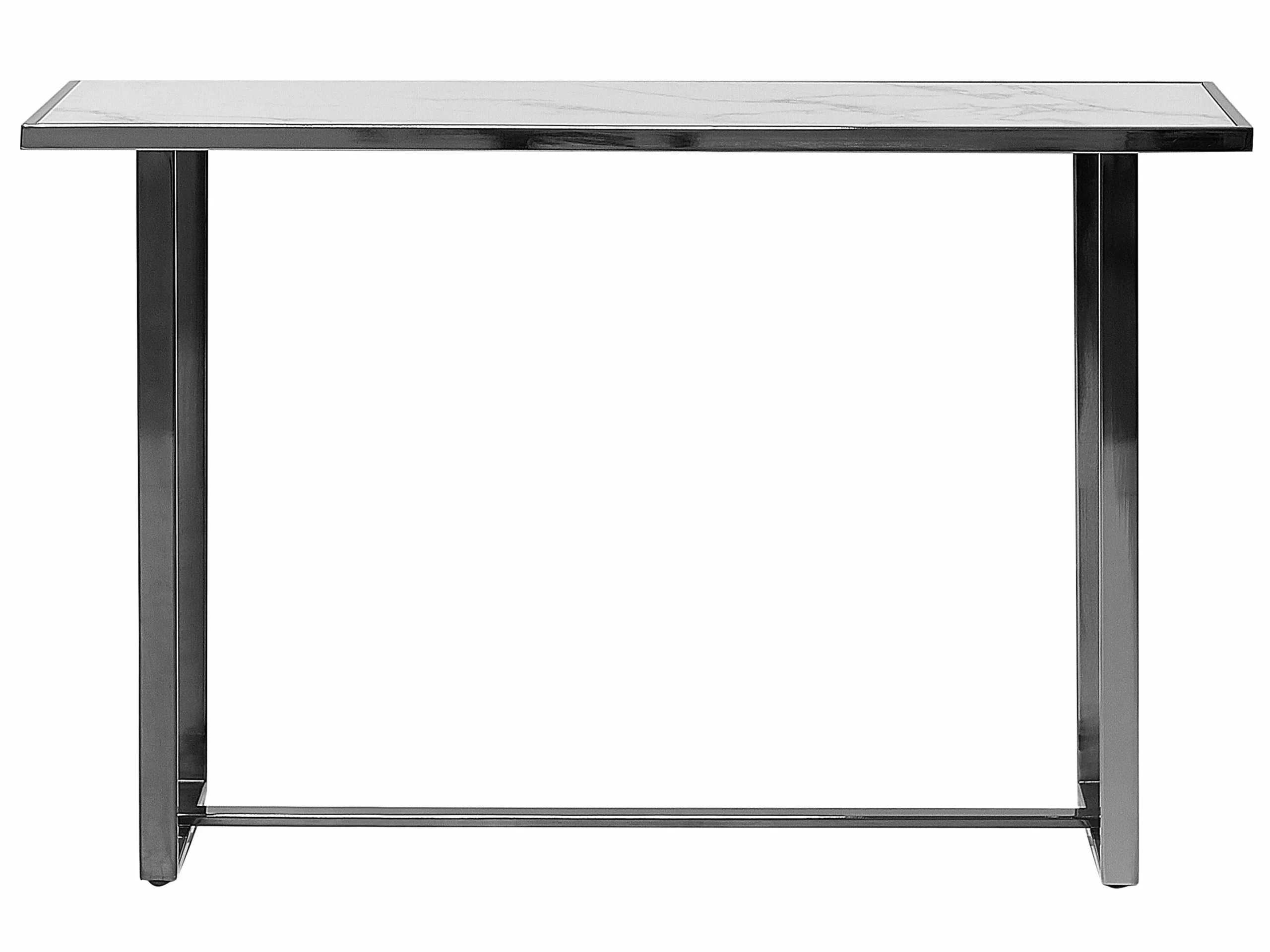 Beliani Consola De Vidrio Templado Blanco/plateado 120 X 40 Cm PLANO 3 Beliani Consola De Vidrio Templado Blanco/plateado 120 X 40 Cm PLANO - Imagen 3