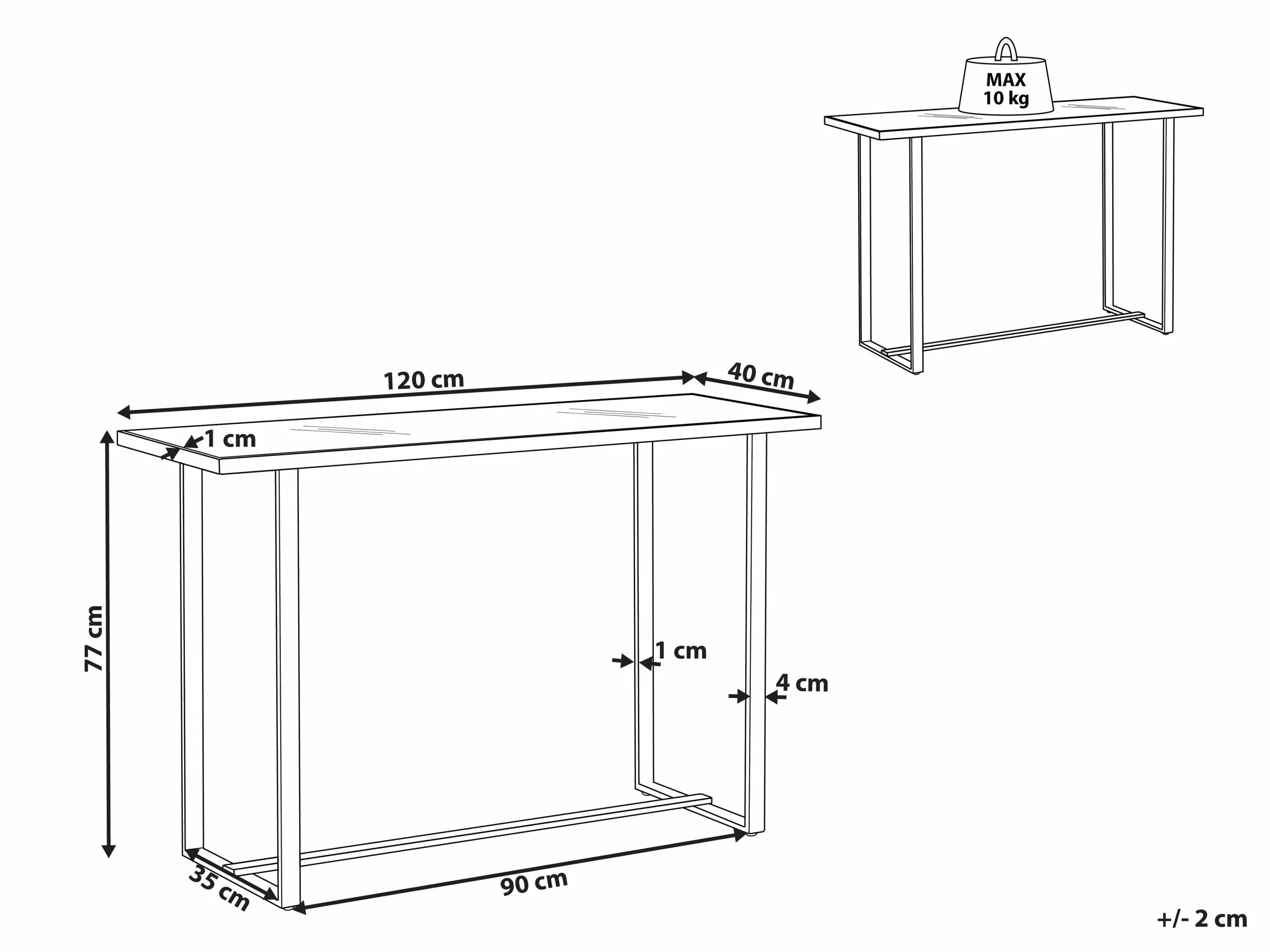 Beliani Consola De Vidrio Templado Blanco/plateado 120 X 40 Cm PLANO 7 Beliani Consola De Vidrio Templado Blanco/plateado 120 X 40 Cm PLANO - Imagen 7