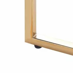 Beliani Consola De Vidrio Templado Blanco/dorado 120 X 35 Cm ROYSE -Sillones Ventas undef src sa picid 823974 type whitesh image 1 scaled