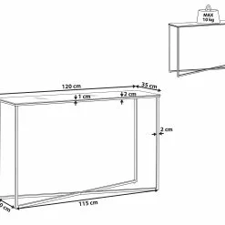 Beliani Consola De Vidrio Templado Blanco/dorado 120 X 35 Cm ROYSE -Sillones Ventas undef src sa picid 823976 type whitesh image scaled