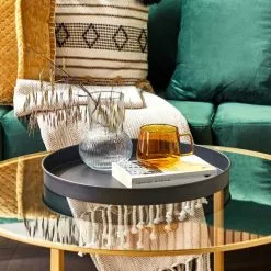 Beliani Mesa De Centro De Vidrio Dorado/madera Oscura ⌀ 80 Cm LIBBY 12 Beliani Mesa De Centro De Vidrio Dorado/madera Oscura ⌀ 80 Cm LIBBY -Sillones Ventas undef src sa picid 824235 type whitesh image scaled