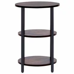 Beliani Mesa Auxiliar Madera Oscura/negro ⌀ 40 Cm TOLAR -Sillones Ventas undef src sa picid 824245 type whitesh image scaled