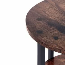 Beliani Mesa Auxiliar Madera Oscura/negro ⌀ 40 Cm TOLAR -Sillones Ventas undef src sa picid 824246 type whitesh image scaled