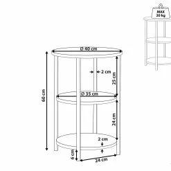 Beliani Mesa Auxiliar Madera Oscura/negro ⌀ 40 Cm TOLAR -Sillones Ventas undef src sa picid 824249 type whitesh image scaled