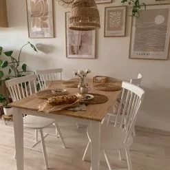 Beliani Mesa De Comedor De Madera De Caucho Clara/blanco Varios Tamaños GEORGIA 12 Beliani Mesa De Comedor De Madera De Caucho Clara/blanco Varios Tamaños GEORGIA -Sillones Ventas undef src sa picid 824287 type whitesh image scaled