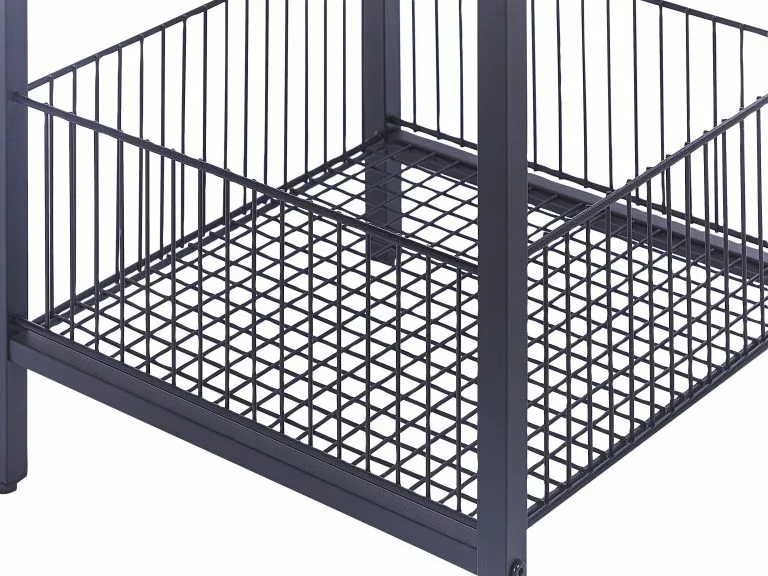 Beliani Mesa Auxiliar Madera Oscura/negro 40 X 40 Cm KENNER - Imagen 4