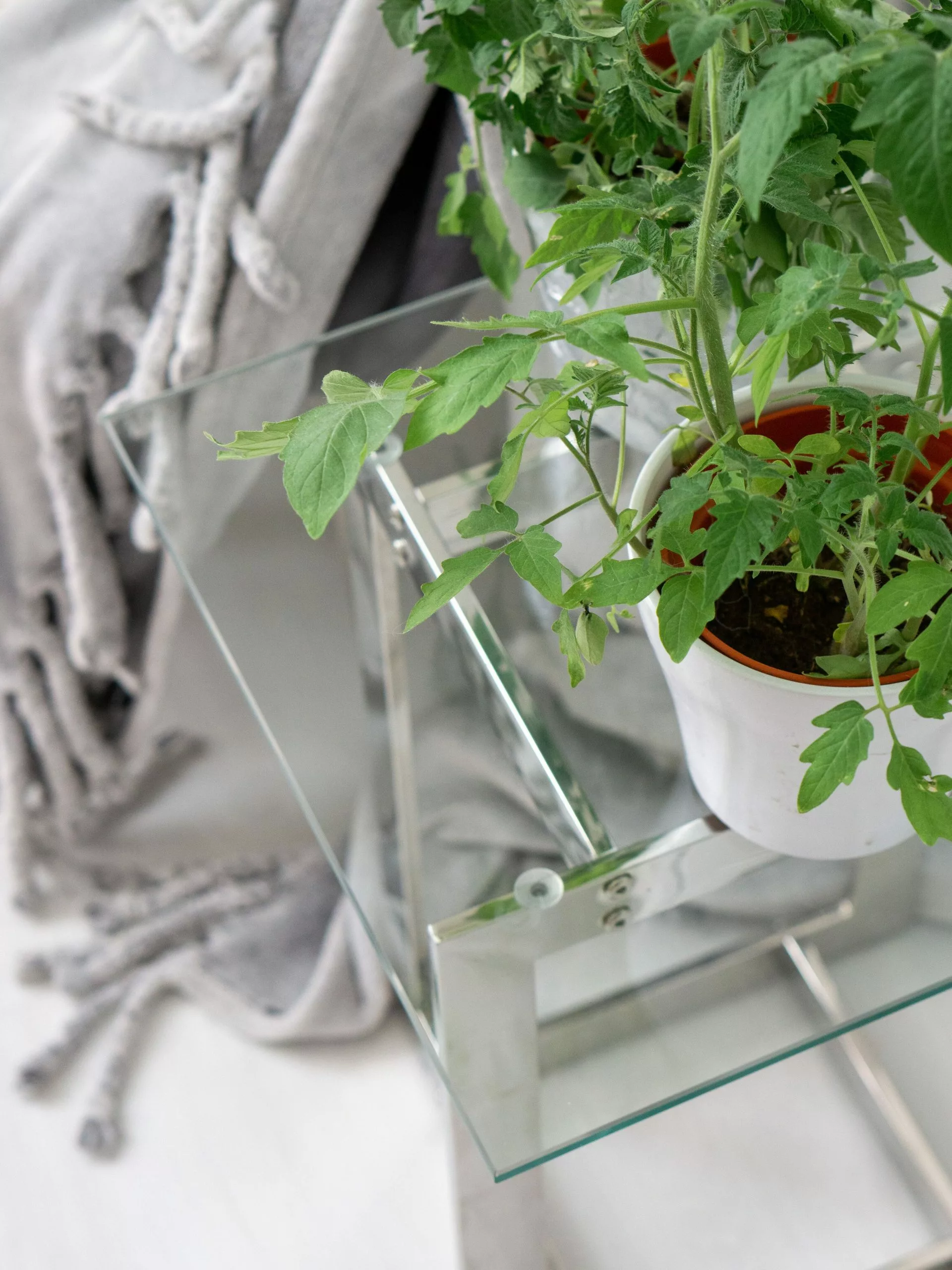 Beliani Mesa Auxiliar De Vidrio Transparente/plateado 40 X 40 Cm CRYSTAL - Imagen 4