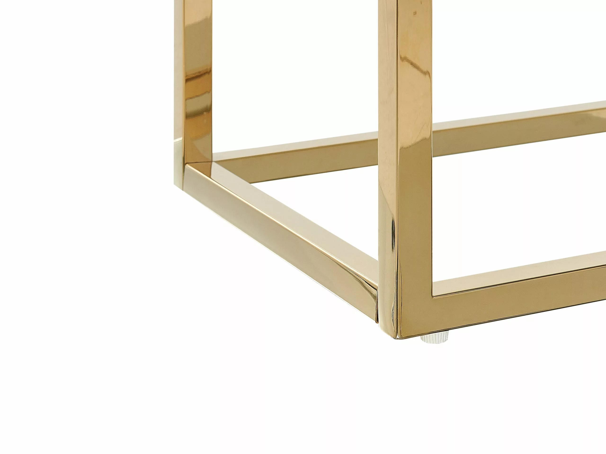 Beliani Consola De Vidrio Templado Blanco/dorado 80 X 30 Cm AZUSA 5 Beliani Consola De Vidrio Templado Blanco/dorado 80 X 30 Cm AZUSA - Imagen 5