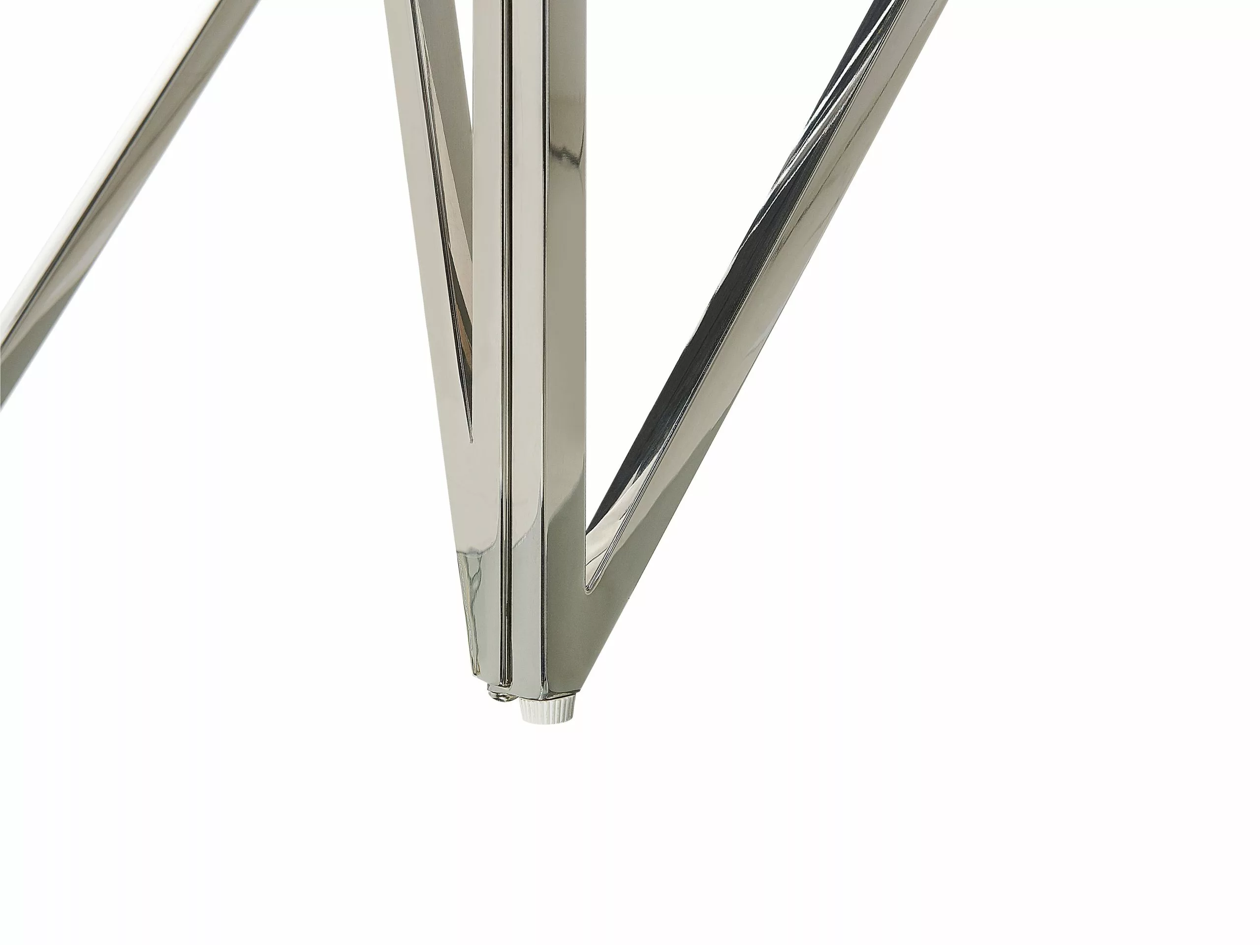 Beliani Consola De Vidrio Templado Plateado 120 X 40 Cm WESO - Imagen 5