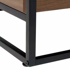 Beliani Mesa De Centro De Vidrio Templado/metal Negro/madera Oscura 110 X 55 Cm WACO -Sillones Ventas undef src sa picid 825567 type whitesh image scaled