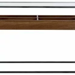 Beliani Consola De Vidrio Templado/metal Negro/madera Oscura 110 X 40 Cm WACO 15 Beliani Consola De Vidrio Templado/metal Negro/madera Oscura 110 X 40 Cm WACO -Sillones Ventas undef src sa picid 825577 type whitesh image scaled