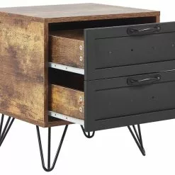 Beliani Mesa De Noche Madera Oscura/negro 45 X 39 Cm ARKAN -Sillones Ventas undef src sa picid 826066 type whitesh image scaled