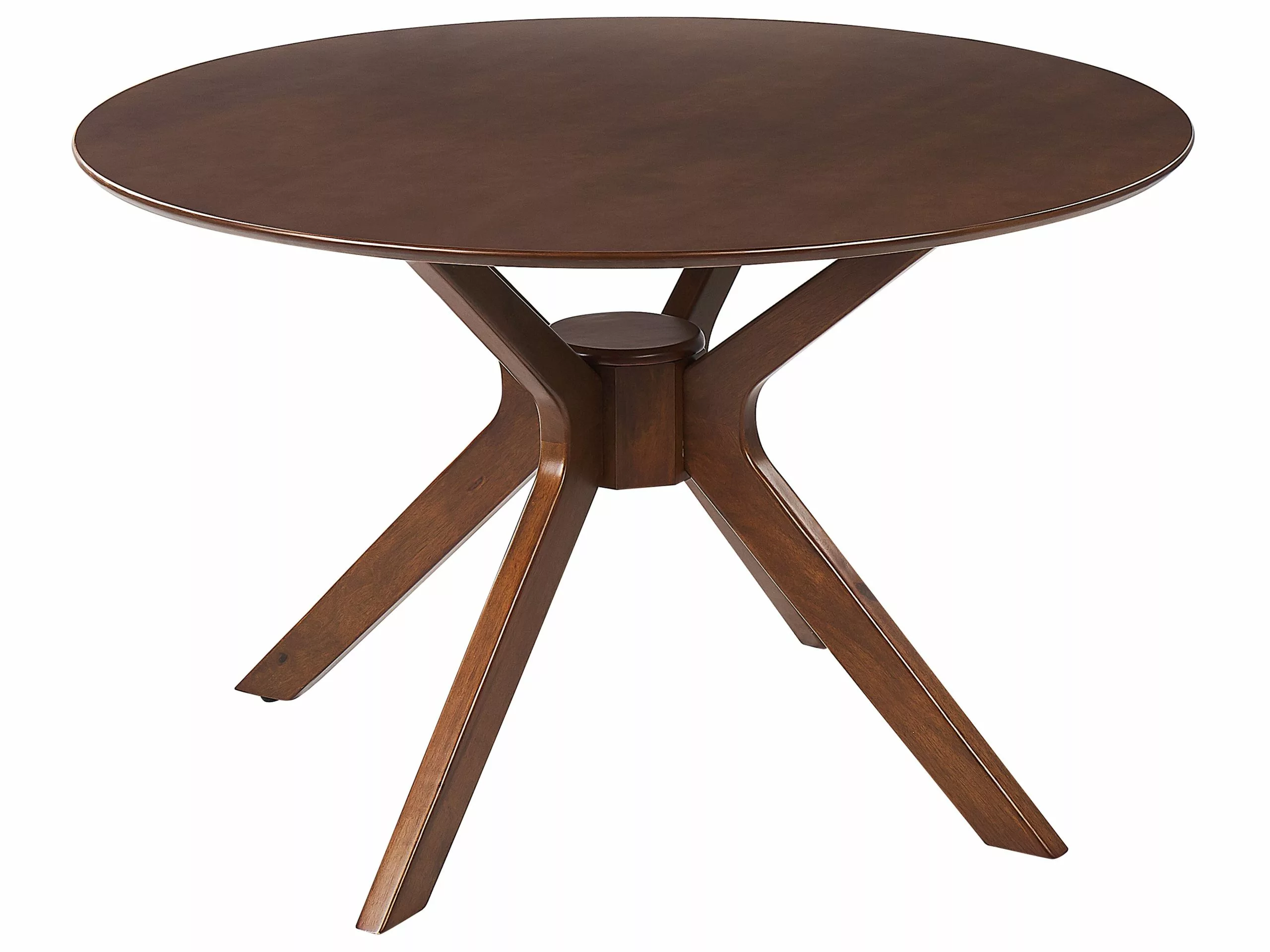 Beliani Mesa De Comedor Madera Oscura ⌀ 120 Cm TYMIS - Imagen 6