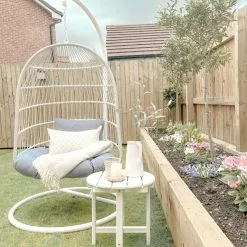 Beliani Silla Colgante De Poliéster Blanco/gris Con Soporte ALLERA 13 Beliani Silla Colgante De Poliéster Blanco/gris Con Soporte ALLERA -Sillones Ventas undef src sa picid 827650 type whitesh image scaled