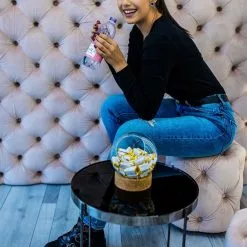 Beliani Mesa Auxiliar De Vidrio Templado/metal Negro/plateado ⌀ 40 Cm LUCEA -Sillones Ventas undef src sa picid 828356 type whitesh image scaled