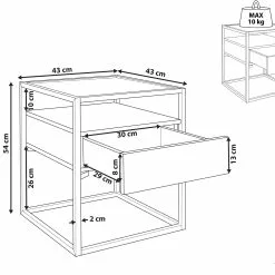 Beliani Mesa Auxiliar Madera Oscura/negro 43 X 43 Cm MAUK -Sillones Ventas undef src sa picid 829123 type whitesh image scaled