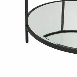 Beliani Mesa De Centro De Vidrio Templado Transparente/negro ⌀ 70 Cm BIRNEY -Sillones Ventas undef src sa picid 829606 type whitesh image scaled