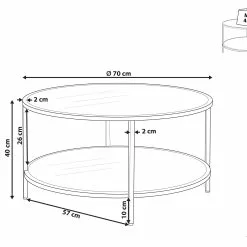 Beliani Mesa De Centro De Vidrio Templado Transparente/negro ⌀ 70 Cm BIRNEY -Sillones Ventas undef src sa picid 829976 type whitesh image scaled