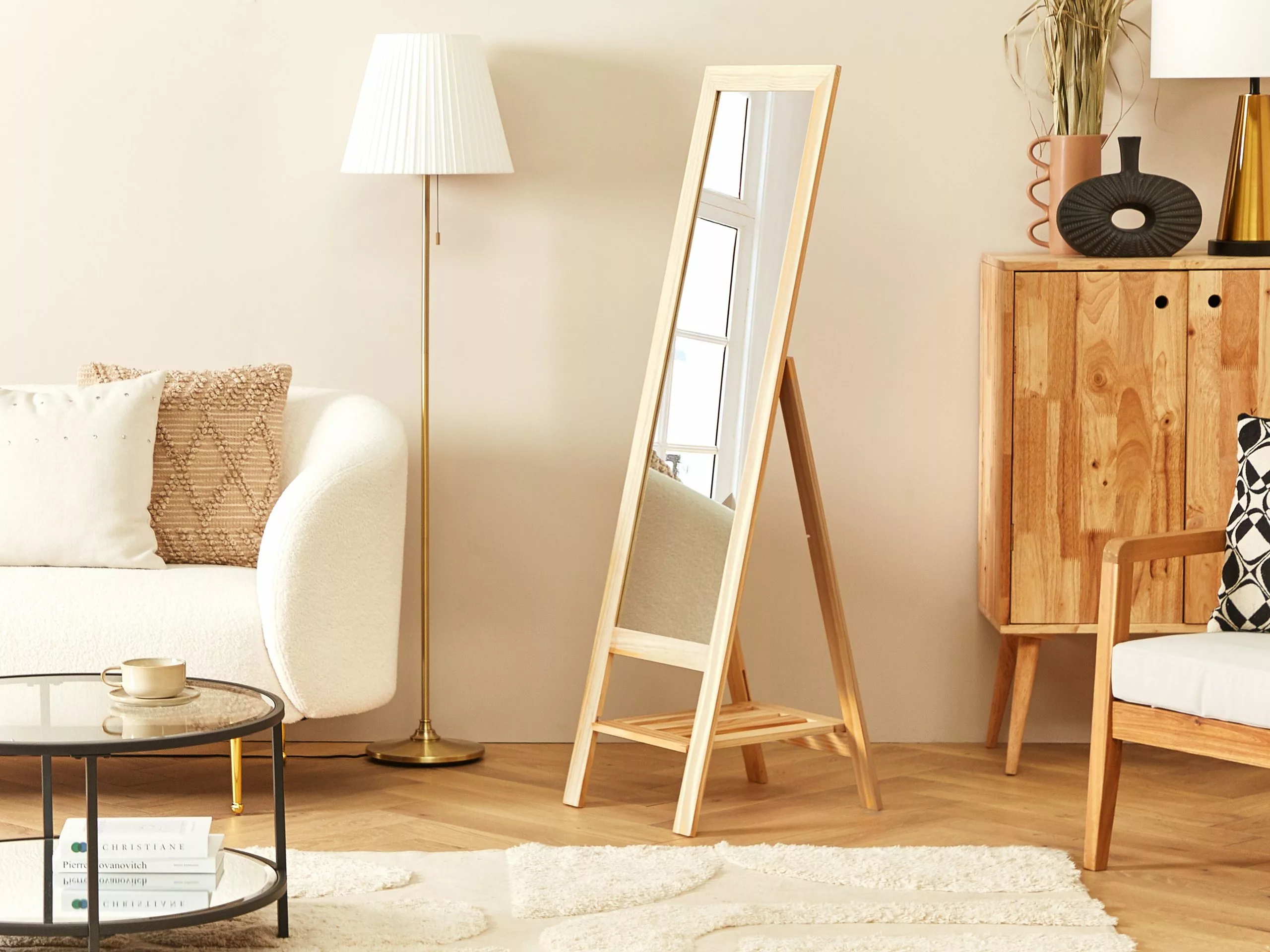 Beliani Mesa De Centro De Vidrio Templado Transparente/negro ⌀ 70 Cm BIRNEY - Imagen 3