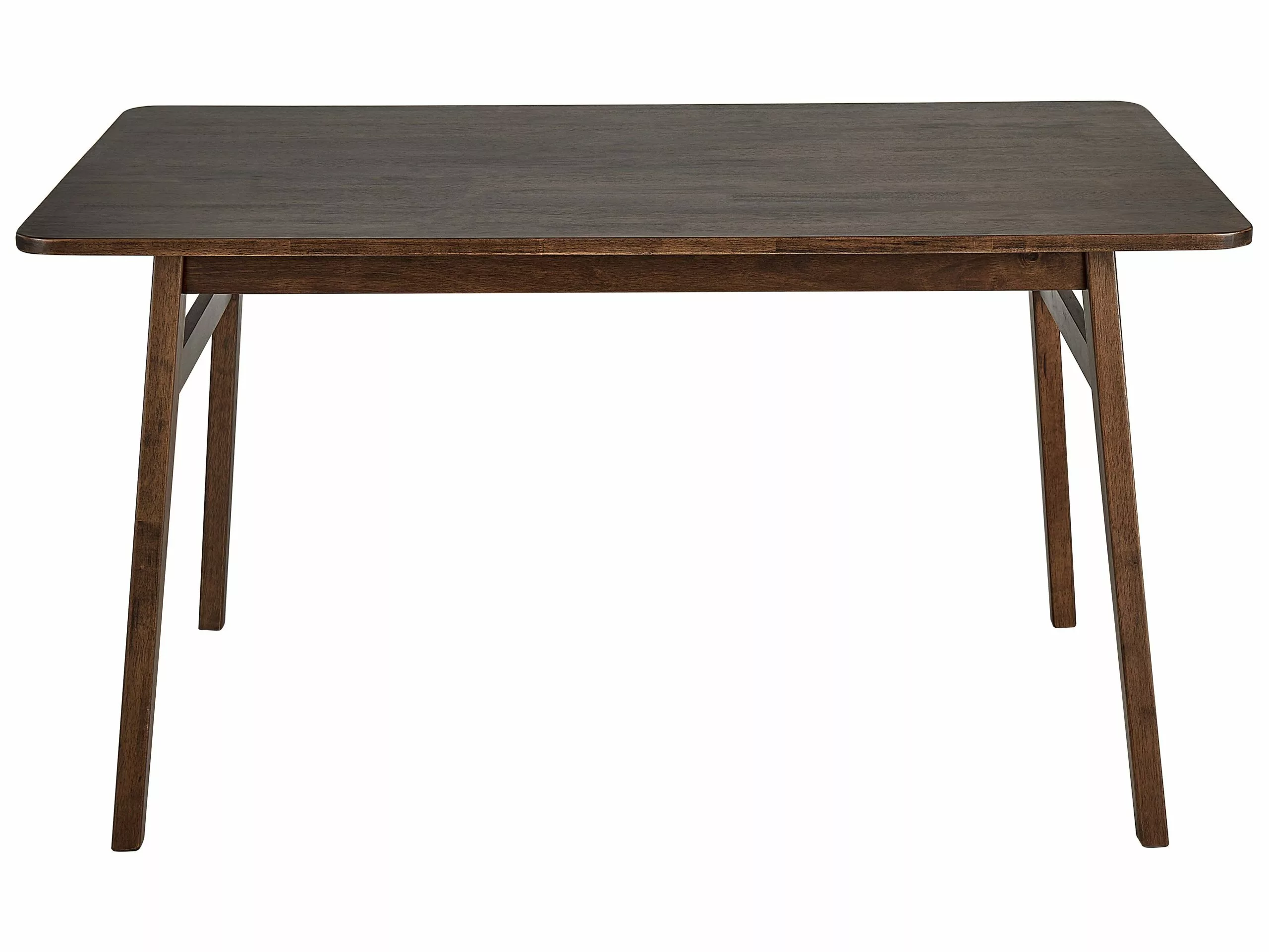 Beliani Mesa De Comedor De Madera De Caucho Oscura 140 X 85 Cm VENTERA - Imagen 3