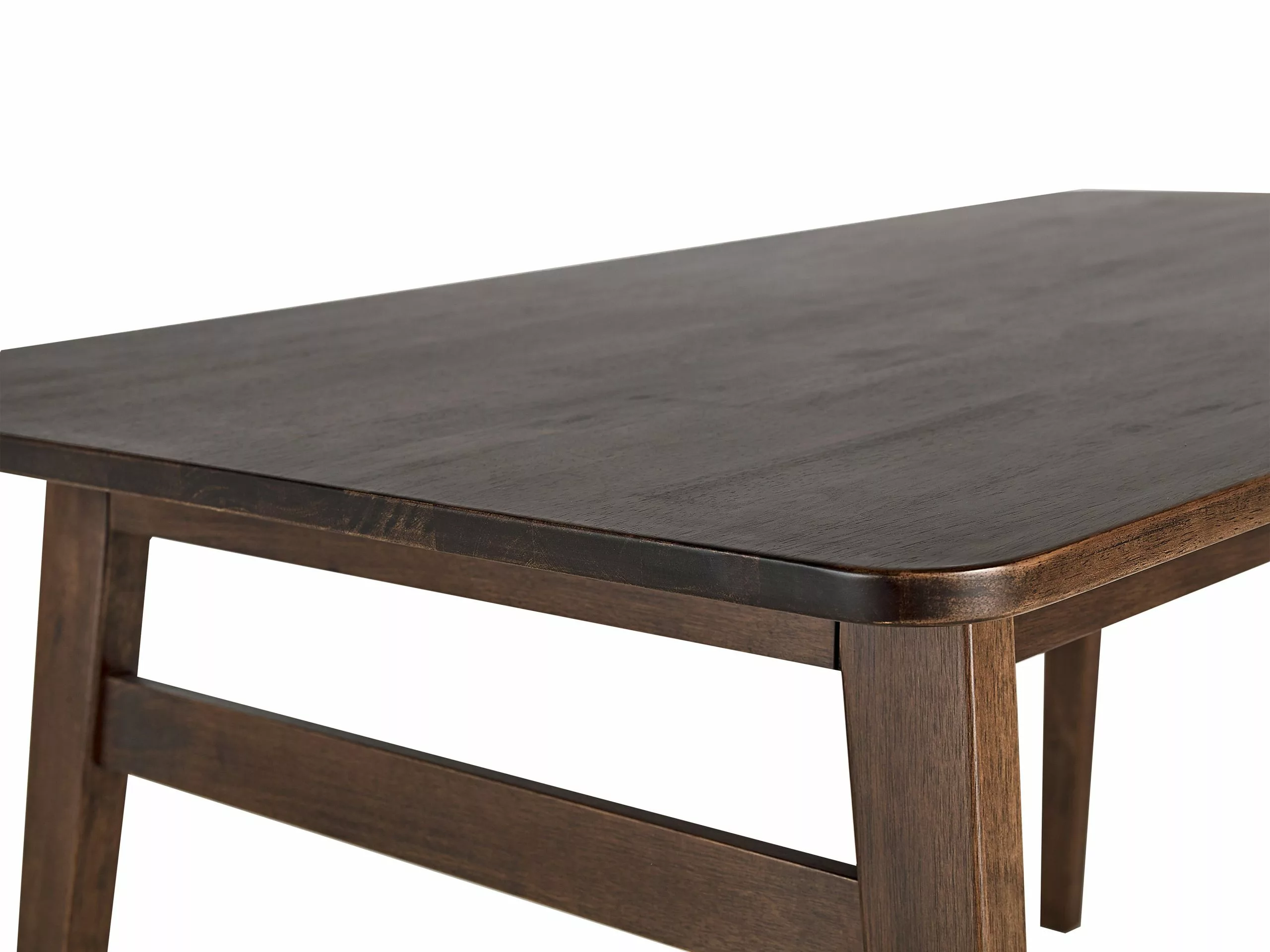 Beliani Mesa De Comedor De Madera De Caucho Oscura 140 X 85 Cm VENTERA - Imagen 4