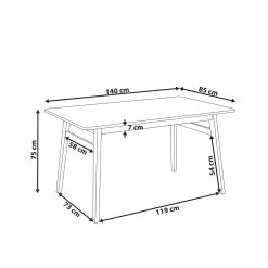 Beliani Mesa De Comedor De Madera De Caucho Oscura 140 X 85 Cm VENTERA -Sillones Ventas undef src sa picid 832106 type whitesh image scaled
