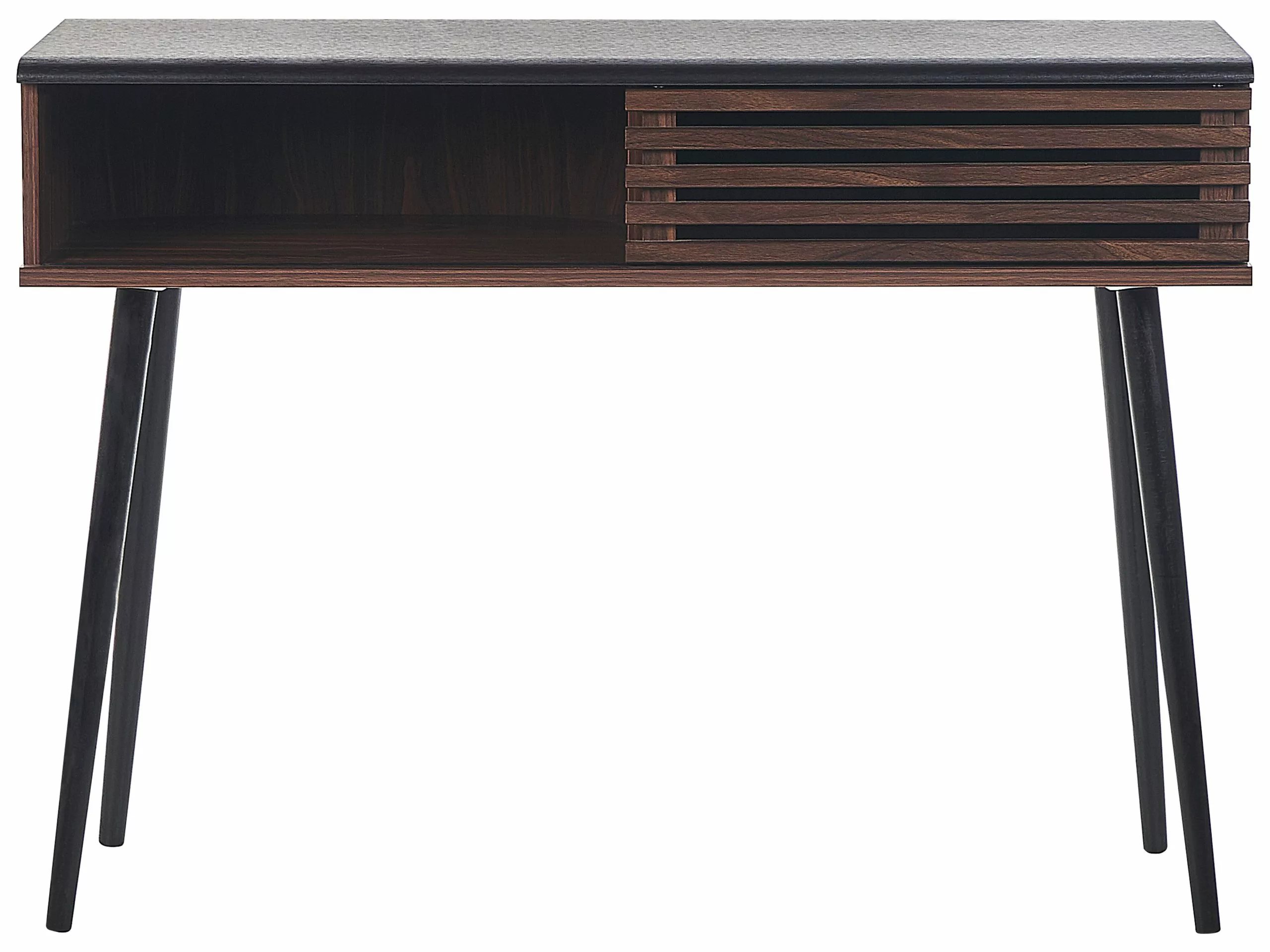 Beliani Consola Madera Oscura/negro 110 X 40 Cm PERTH - Imagen 4