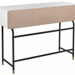 Beliani Consola Blanco/negro/madera Oscura 104 X 40 Cm RIFLE -Sillones Ventas undef src sa picid 832826 type whitesh image scaled