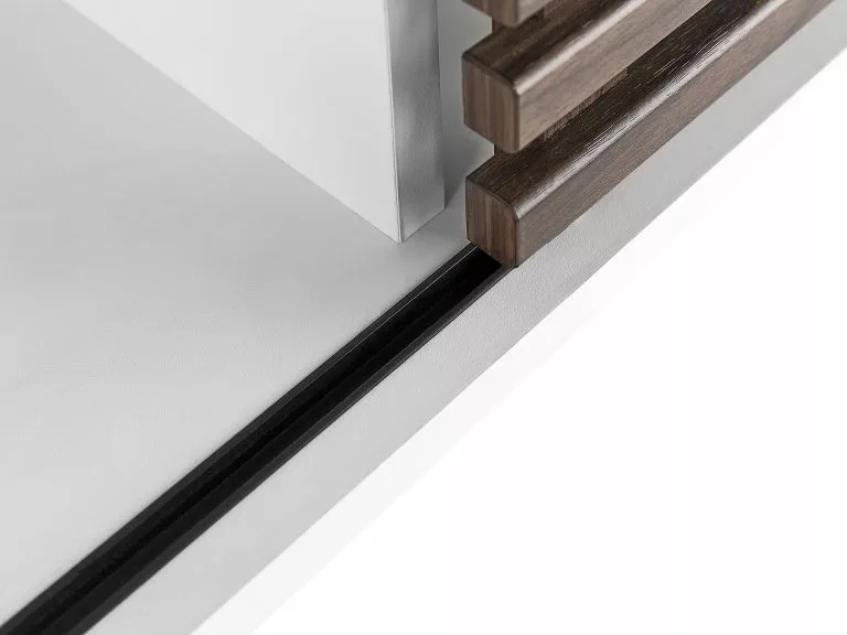 Beliani Consola Blanco/negro/madera Oscura 104 X 40 Cm RIFLE - Imagen 7