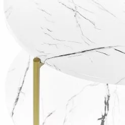 Beliani Mesa Auxiliar Blanco/dorado ø 40 Cm REVA 8 Beliani Mesa Auxiliar Blanco/dorado ø 40 Cm REVA -Sillones Ventas undef src sa picid 832847 type whitesh image scaled