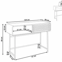 Beliani Consola Blanco/negro/madera Oscura 104 X 40 Cm RIFLE -Sillones Ventas undef src sa picid 832854 type whitesh image scaled